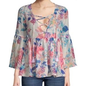 Show Me Your MuMu Poet Tie Top Small NWOT